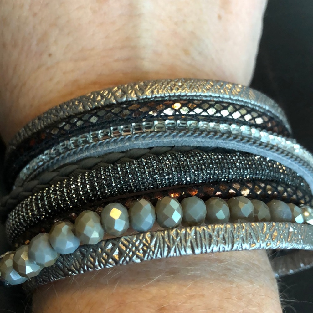 Multi strand soft cuff bracelet.